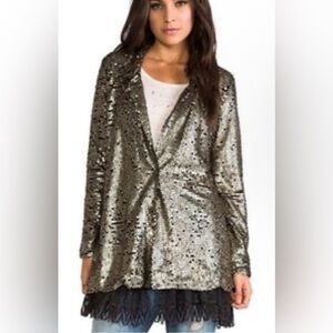 Free People Tarnished Sequin Stardust Jacket, Size S